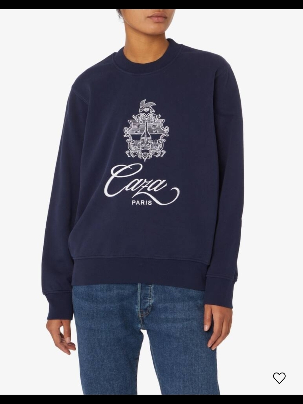 Casablanca Tennis Club Caza Paris Embroidered Navy Crewneck Sweatshirt